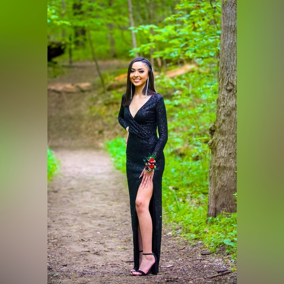 Fashion Nova Dresses All Black Long Sleeve Sequin Dress Poshmark